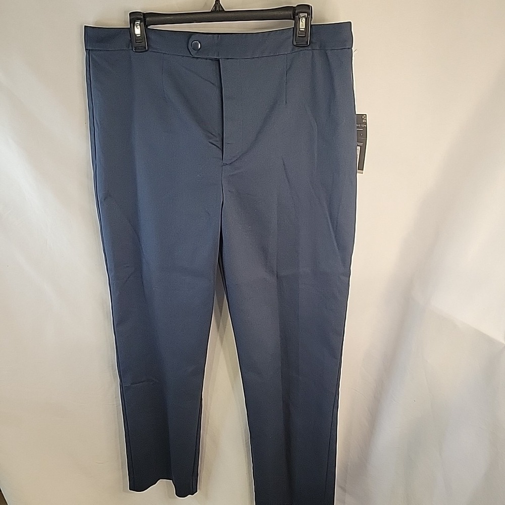 Worthington Womens Trouser Pants Sz 16 High Rise Slim Leg Blue Flat‎ Front NWT